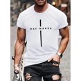 thumbnail image 1 of Men's Casual Crew Neck T-Shirt with 3D Printed 'Way Maker' Lettering - 100% Polyester Knit Fabric with Slight Stretch - Summer Short Sleeve Regular Fit Tee for Weekend Casual Wear, 1 of 6