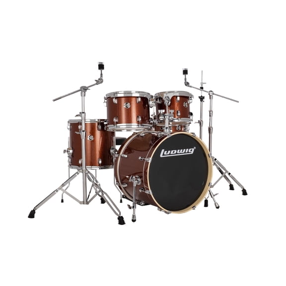Ludwig Evolution 5-Piece Drum Set w/Hardware, 20" Kick, Copper Sparkle