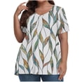 thumbnail image 1 of Fiudx Camisas para Mujer Camiseta Informal de Manga Corta con Cuello En V para Mujer, Blusa Lisa, Talla Grande, a La Moda, 1 of 4