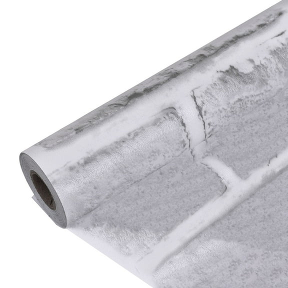 Noothes White Washed Brick Peel and Stick Wallpaper, PVC Repositionable Adhesive for Home Improvement and Wall Decor