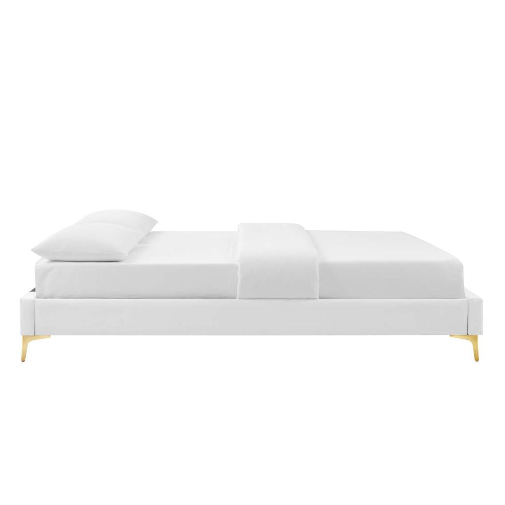 Modway Sutton Full Modern Performance Velvet Bed Frame in White