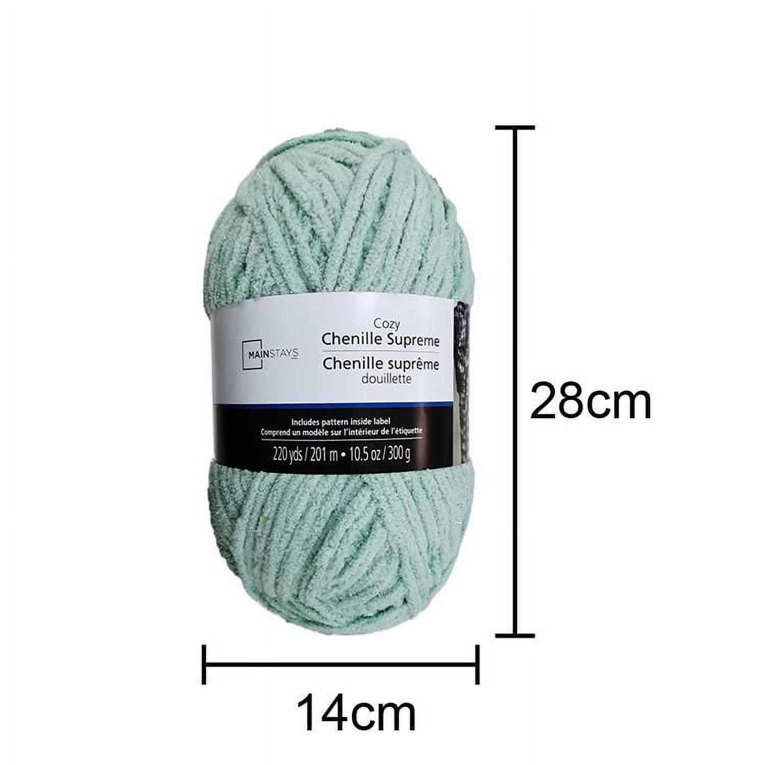 MAINSTAYS Cozy Mint Chenille Yarn, Polyester 100% yarn