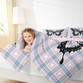 thumbnail image 4 of Homewish Romantic Butterfly Print Bedding Comforter Set, Kawaii Cartoon Animal Twin Comforter Sets, Blue Pink Fashion Buffalo Reversible Bedding Set, Breathable Home Decor, 2 Pieces, 4 of 8