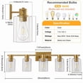 thumbnail image 6 of Deyidn 5-Light Gold Dimmable Vanity Light with Clear Glass Shades, 6 of 11