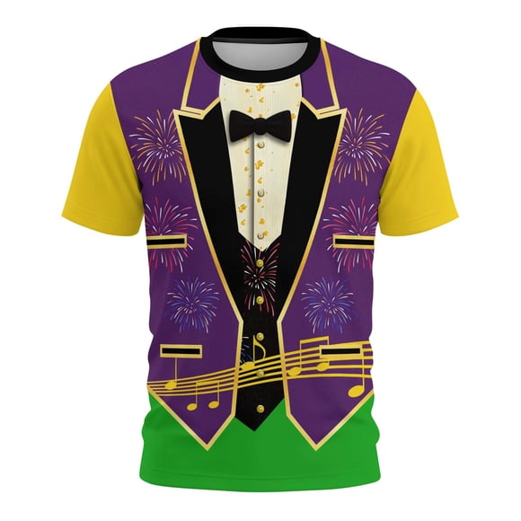 Nuoqisi T-Shirts de la Saint-Patrick pour Femmes Nouveauté T-Shirts Imprimés 3D Trèfle Smoking T-Shirts Trèfle Feuilles Manches Courtes Décontractées