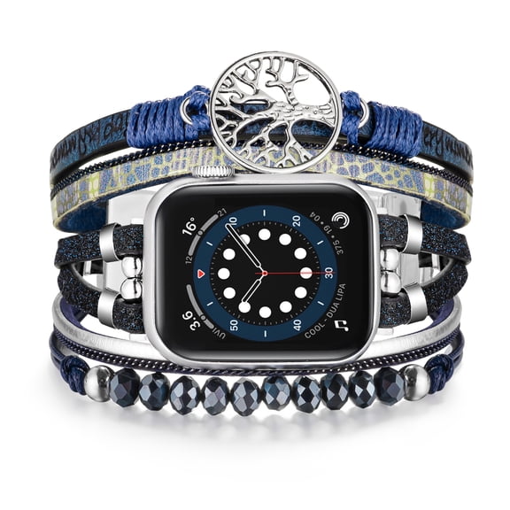 Bands for Women Compatible for Apple Watch 38mm 40mm 41mm 42mm 44mm 45mm 46mm, Watch Bands Bracelet Multilayer Wrap Strap iWatch Series 10 9 8 7 6 5 4 3 2 1 SE