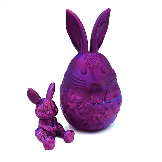 SIYTUAU Purple Printed Easter Bunny Toy With Movable Parts For Decorative Display And Stress Relief Fidget Activity