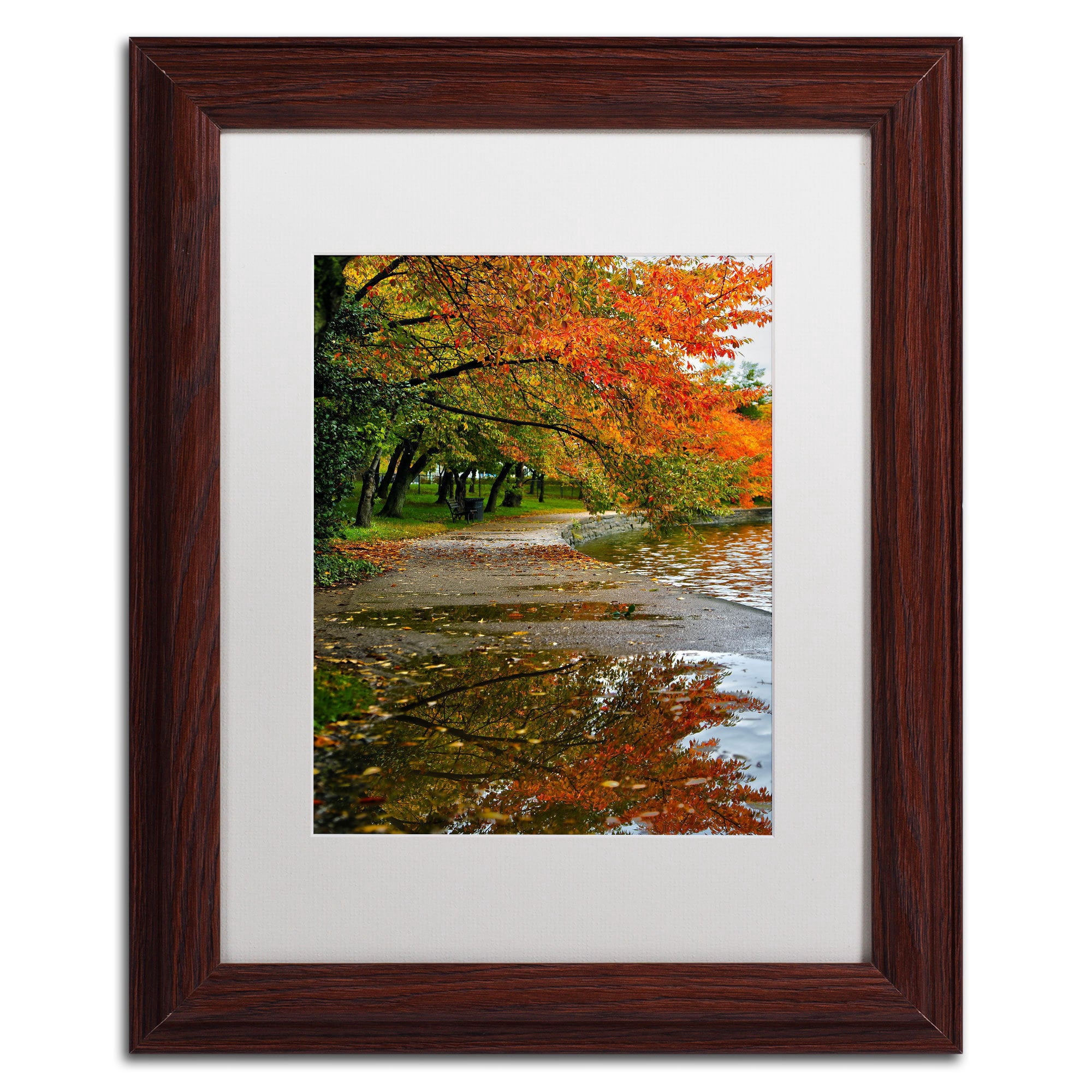 Trademark Fine Art "Tidal Basin Autumn 1" Canvas Art by CATeyes, White Matte, Black Frame