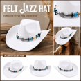 thumbnail image 5 of Wide Brim Western Cowboy Hat for Adults Structured Pinch Front Crown Felt Style Hat with Beaded Hat Band for Costume, 5 of 6