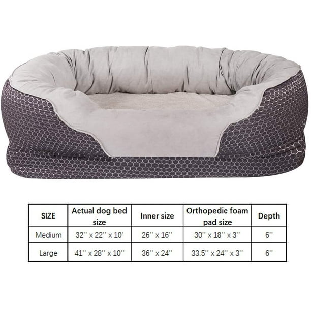 Dog Bed Orthopedic Dog Beds with Removable Washable Cover Memory Foam Pet Bed for Dogs Cats Nonslip Bottom Pet Beds for Sleep
