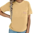 thumbnail image 3 of Gelikeya Women's Nursing Tops for Breastfeeding Short Sleeves Casual Nursing Shirts with Zipper Pregnancy Mama Clothes Yellow, Size XXL, 3 of 5
