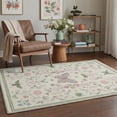 thumbnail image 3 of 2x7 Area Rugs for Hallway Machine Washable Non Slip Low Pile Runner Rug, Butterfly Floral Print Pattern Lightweight Indoor Carpet for Laundry Room, Bedroom, Bathroom, Sage Blush, 3 of 4