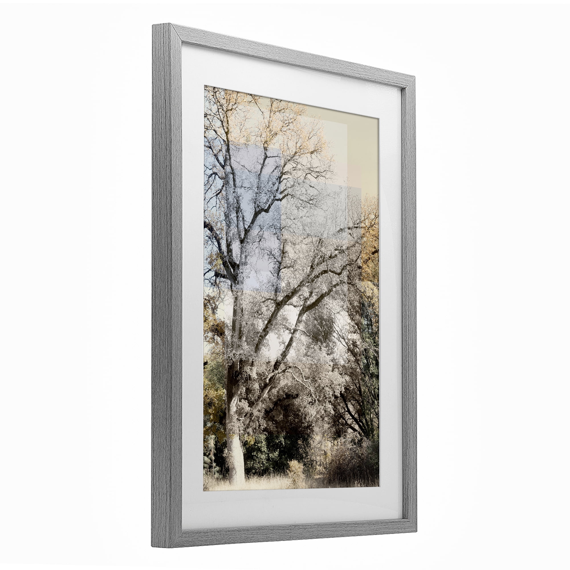 Stupell Industries Tree Collage Layers Gray Framed Print Under Glass, design by Gemma Bardot