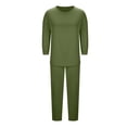 thumbnail image 5 of Mifsaly Soft Pajama Set for Women Crewneck 3/4 Sleeve Tops and Relaxed Fit Pants with Pockets Breathable Comfy Casual Pajamas Sleepwear Army Green,S, 5 of 8