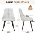 thumbnail image 2 of Hawsaiy PU leather Dining Chairs Set of 2 with Durable Metal Legs,White, 2 of 7