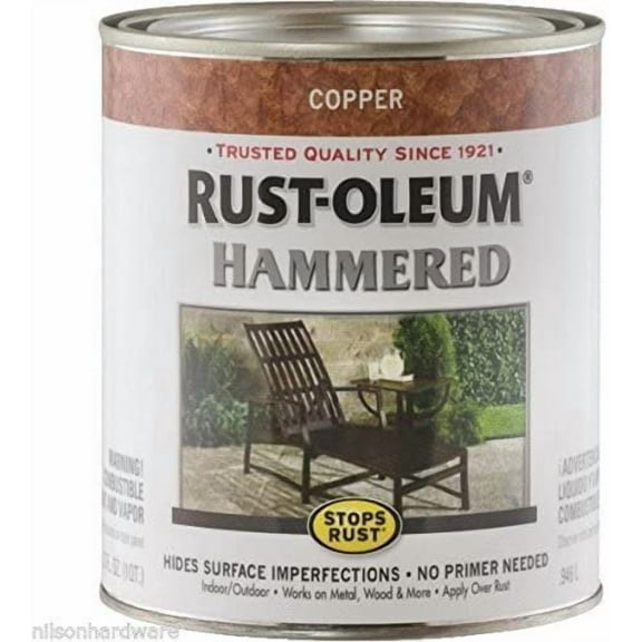 2 Qt Copper Rust-Oleum Gloss Hammered Metal Finish Paint 239074