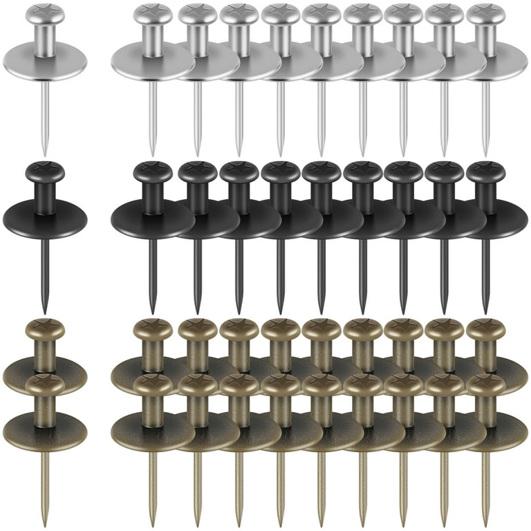 40 Pcs Double Headed Picture Hangers Nails Black Thumb Tacks Small Head  Hanging Nails Push Pins Decorative Wall Hooks for Hanging Home Office  Hanging