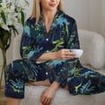 thumbnail image 4 of Goofa Cartoon Dinosaur Printed Women’s 2 Piece Pajama Set Super,Pajamas Women's Long Sleeve Sleepwear Soft Button Down Loungewear Pjs Lounge Set Nightwear-Medium, 4 of 9