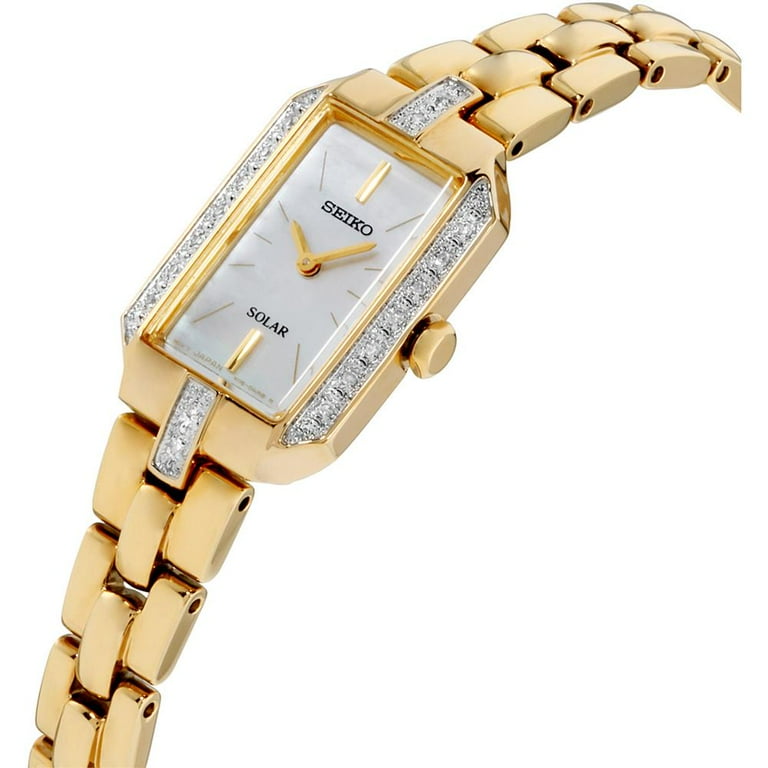SEIKO Solar レディース 時計 ゴールド Seiko Women's SUP236 Core Solar Classic MOP Dial Yellow Gold Steel