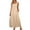 Khaki, variant on qucoqpe Womens Summer Long Maxi Dress Crew Neck Sleeveless Pleated Flowy Sundress Casual Loose Solid Color Beach Tank Dress with Pockets