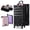 CTB Black with 2 Makeup Brush Holder, variant on Byootique 4in1 Rolling Makeup Train Case with 2 PCS Clear Cosmetic Toiletry Bag for Makeup Artist, CB Shadows