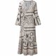 thumbnail image 4 of Vestido largo con abertura alta y estampado bohemio de manga larga acampanada con cuello en V informal para mujer Fridja  nbo3495, 4 of 5