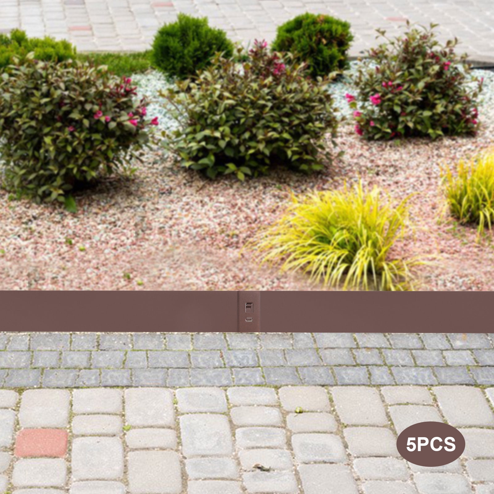 Wildnix Flexible Landscape Edging Set of 5, 16.25ft, Steel with Nano Baking Paint, Easy to Install, Perfect for Garden and Lawn Decoration