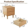 thumbnail image 4 of Solid Wood Nightstand Walnut Night Stand with Drawers Mid Century Modern Nightstand with Storage,Wood Night Stand,Small Bedside Table for Bedroom,Living Room,Office,Natural Bedside Table, 4 of 9