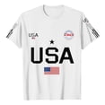 thumbnail image 4 of Havenx Men's 250 Years Of American Independence T-Shirt American Flag Design Crewneck Shirts Short Sleeve Fun Graphic T-Shirt 250 Years Of Freedom 4th Of July Tee Tops,White L, 4 of 4