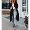 thumbnail image 2 of Abrigo largo maxi para mujer, gabardina para mujer, chaqueta larga abierta al frente para mujer, gabardina para mujer, estética elegante, 2 of 7