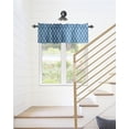 thumbnail image 6 of Kitchen Cafe Valance Curtain for Small Windows,Wave Dotted Line Texture Rod Pocket Short Valances Modern Blue Gradient Ombre Window Treatment Panel for Living Room/Bedroom/Bathroom,42x12in, 6 of 8