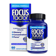 Focus Factor Original, 60 Count - Brain Health Supplement with Vitamins B6, B12, D, Bacopa Monnieri