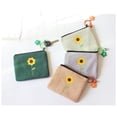 thumbnail image 4 of Flower Coin Purse Cute Canvas Zipper Change Pouch Mini Wallet Bag with Keychain, 4 of 10