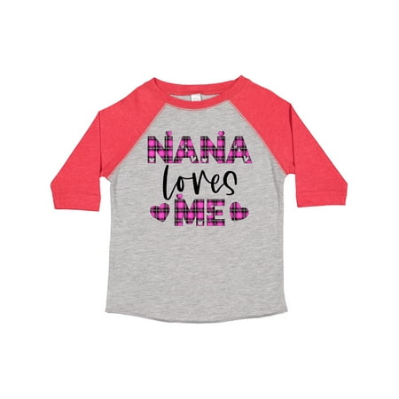 

Inktastic My Nana Loves Me Hearts in Pink Plaid Boys or Girls Toddler T-Shirt