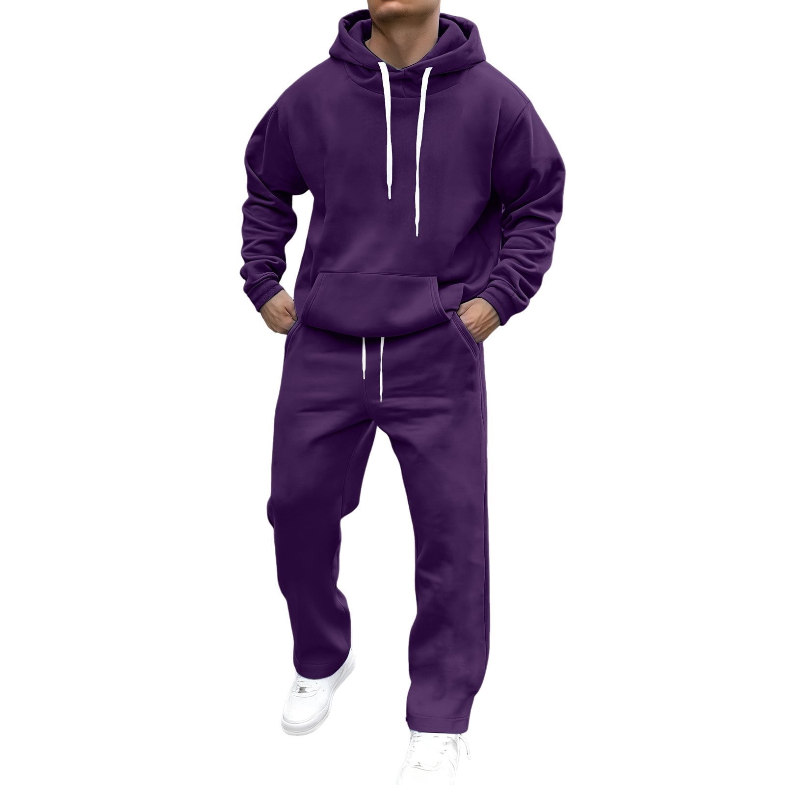 Blekii Women's Solid Colour Hoodie And Sweatpants Set, Matching