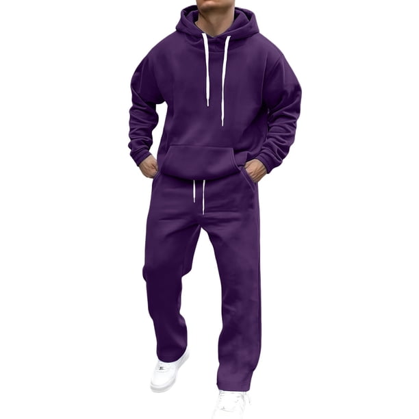 Blekii Women's Solid Color Hoodie And Sweatpants Set, Matching