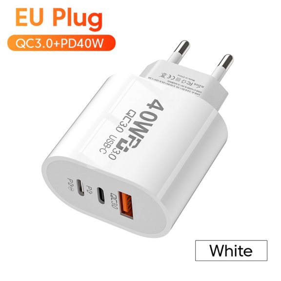 New Accessories USB C Fast Charging Dual PD 40W Phone Charger Power Plug Mobile Phone Charge Adapter USB C Charger EU PLUG