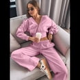 thumbnail image 4 of Conjunto Deportivo para Mujer: Sudadera con Capucha y Cremallera de Larga con Pantalones de Color Liso con Cordones - Conjunto de Dos Piezas Rosa L, 4 of 10