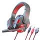 thumbnail image 1 of Auriculares para computadora con micrófono y cable, estéreo de baja latencia para juegos con iluminación LED y Bluetooth., 1 of 3