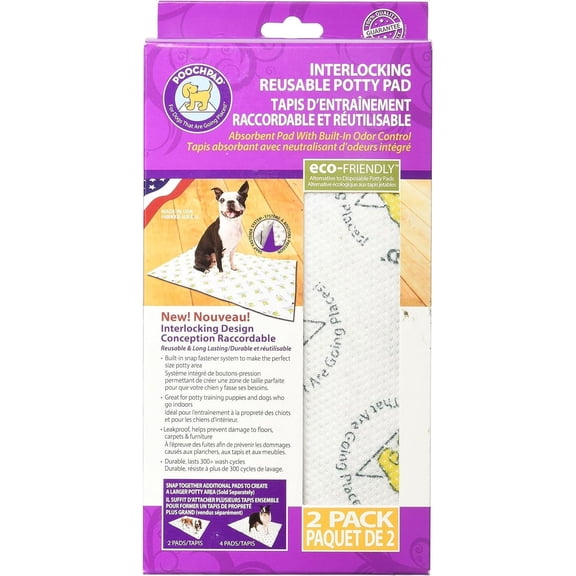 PoochPads PG16P242RP Indoor Turf Dog Potty Replacement Pad Connectable (2 Pack), 16 x 24