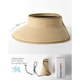 thumbnail image 4 of DENZUS Sun Hats for Women Wide Brim Beach Hat Straw Visor Ponytail Summer UV Packable Foldable Beach Vacation Essentials, 4 of 9