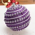 thumbnail image 3 of PYPESEEWY - Adornos navideños de bolas de purpurina con diamantes de imitación para decoración del hogar, estilo retro, 8 cm, 3 of 3