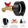 thumbnail image 3 of WADEO IBC Tank Fitting, 2.36'' Fine Thread Adapter for 275-330 Gallon IBC Tote Tank, IBC Tote Aadpter with Brass Hose Faucet Valve (3/4" Female NPT Inlet×3/4" GHT Outlet), Garden Hose Quick Connector, 3 of 7