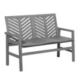 thumbnail image 1 of Walker Edison Banc de Chevron Extérieur en Bois en Lavis Gris, 1 of 7