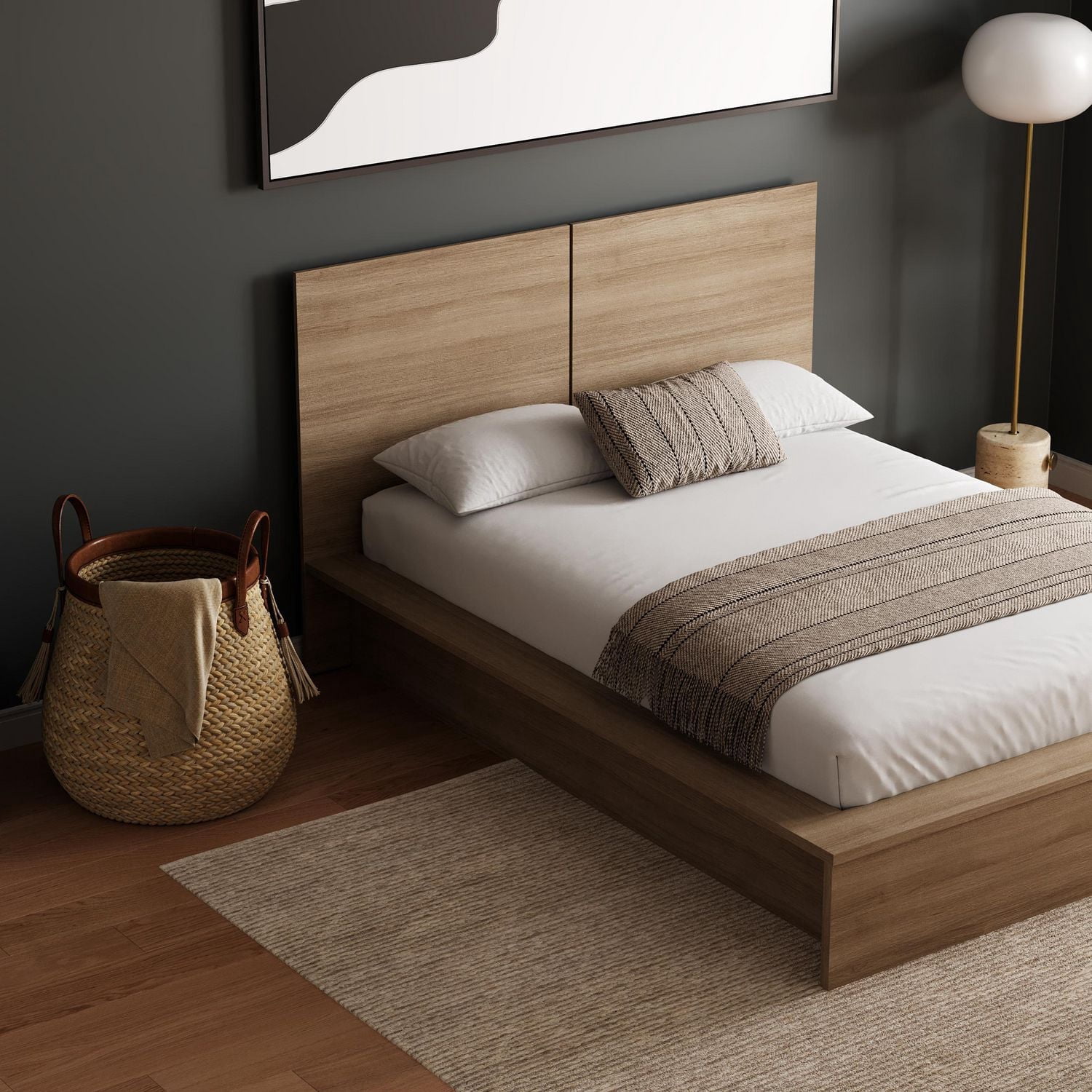 Nexera James Platform Bed with Headboard