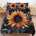 thumbnail image 2 of 3PCS Oil Painting of Sunflowers Duvet Cover Set Twin, 1 Duvet Cover And 2 Pillowcase, Duvet Cover for Kids Girls Boys And Teens, 2 of 6