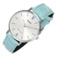 thumbnail image 3 of Reloj de pulsera Casio Dress LTP-VT01 de cuerpo color plateado, analógico, para mujer, fondo plateado, con correa de cuero color celeste, agujas color plateado, dial azul, bisel color plateado y, 3 of 8
