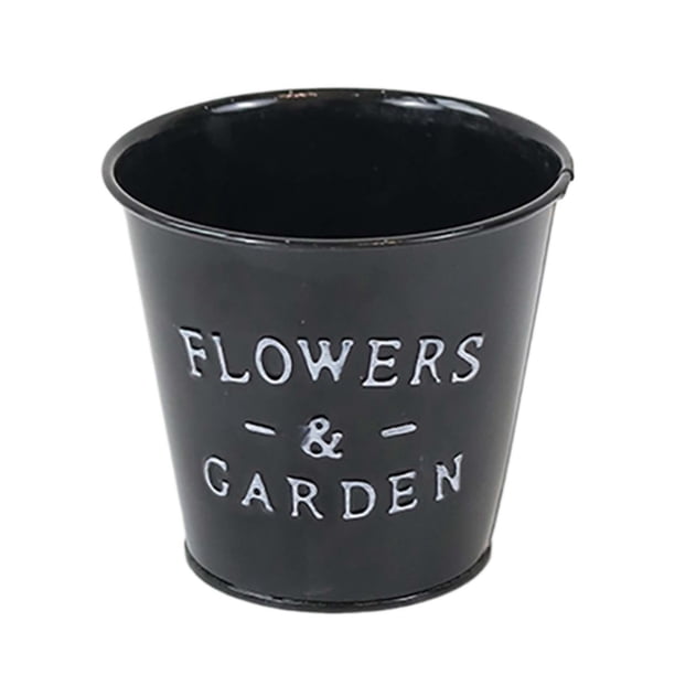 Maceta para jardín, maceta de escritorio, barril de almacenamiento, decoración para exteriores e interiores. Negro Sin asas