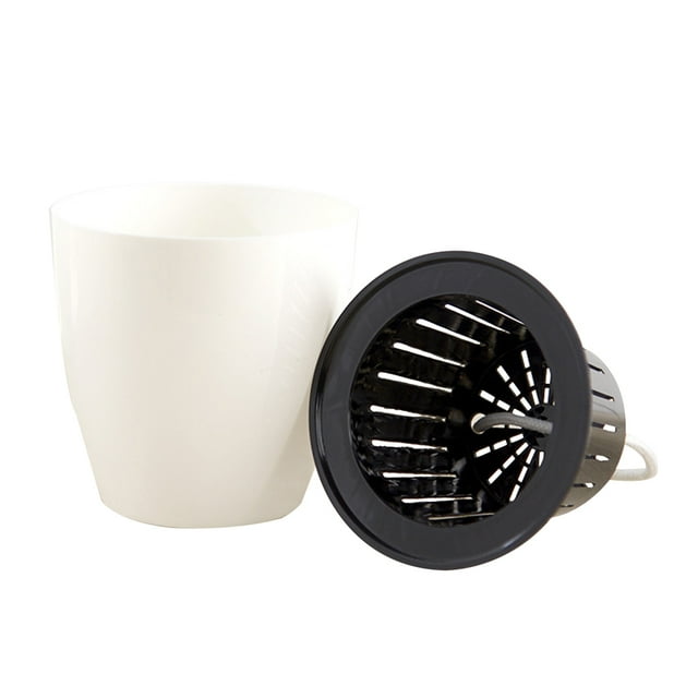 EeaseMX Macetas creativas de riego automático para plantas suculentas, redondas de plástico, con autorriego para casa, oficina y jardín (diámetro exterior: 15 cm)