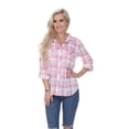 thumbnail image 5 of White Mark Women's Oakley Plaid Top, 5 of 5